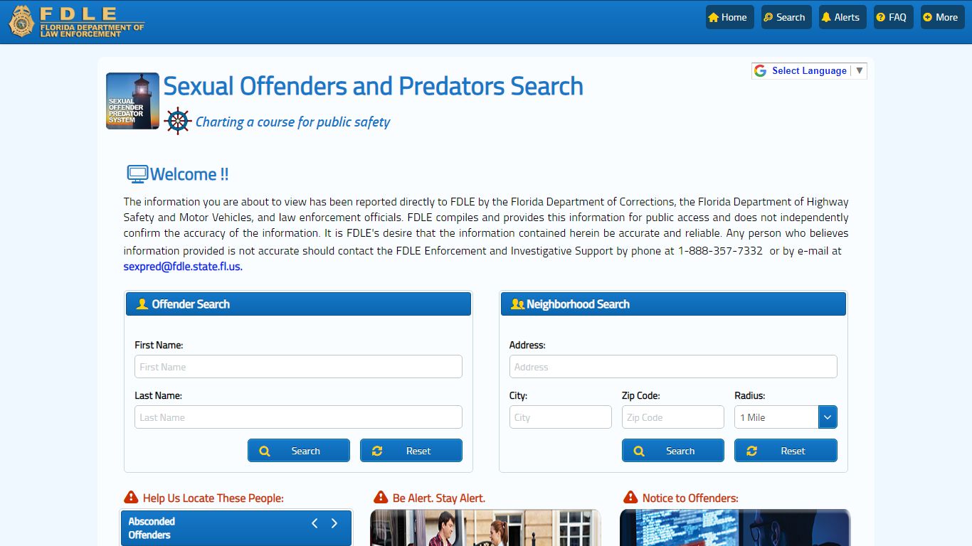 FDLE - Sexual Offender and Predator System